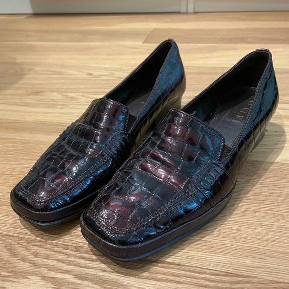 Crocodile leather vintage loafers - Picture 2 of 7